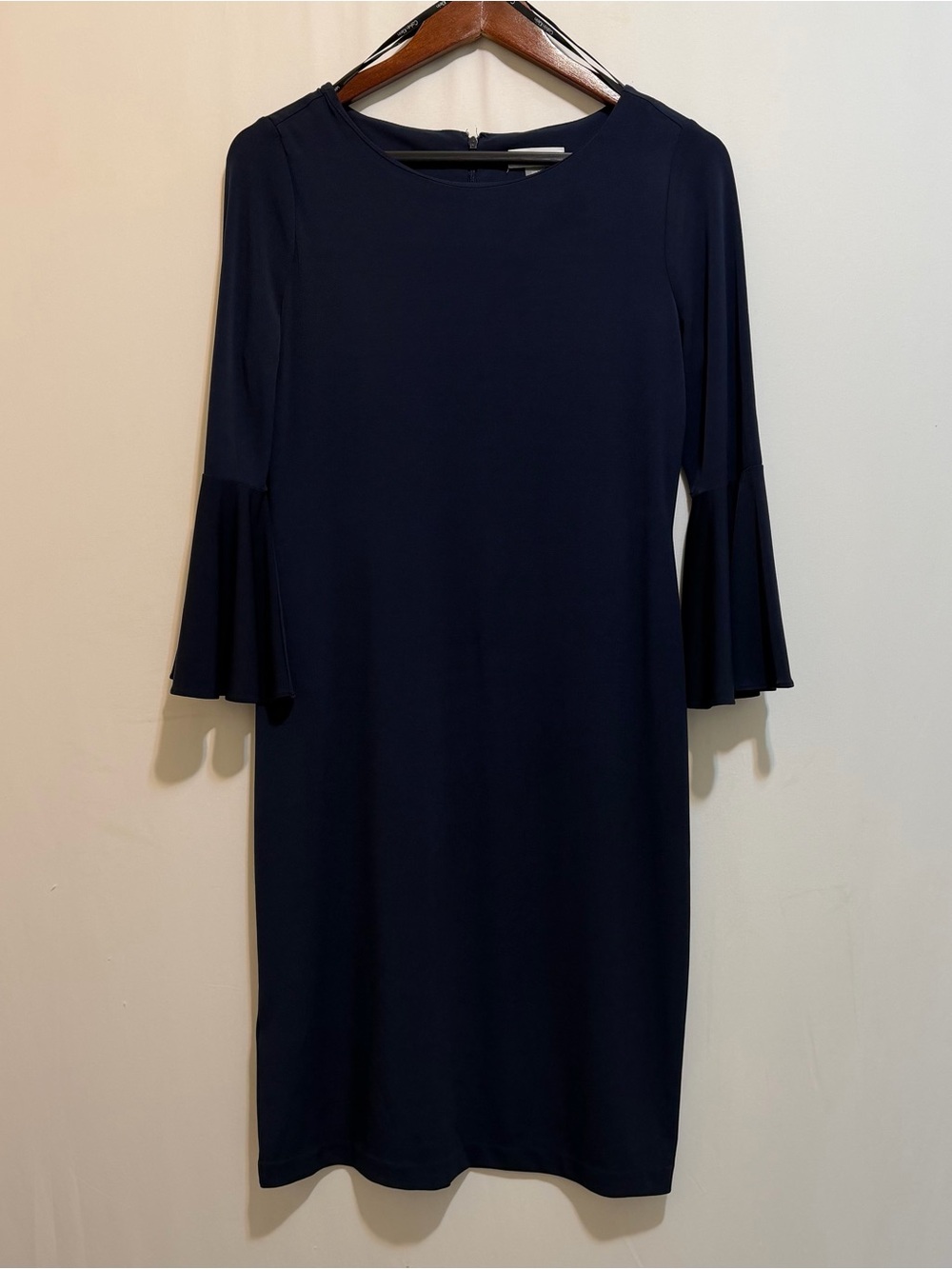 Calvin Klein Dark Navy Bell-Sleeve Shift Dress